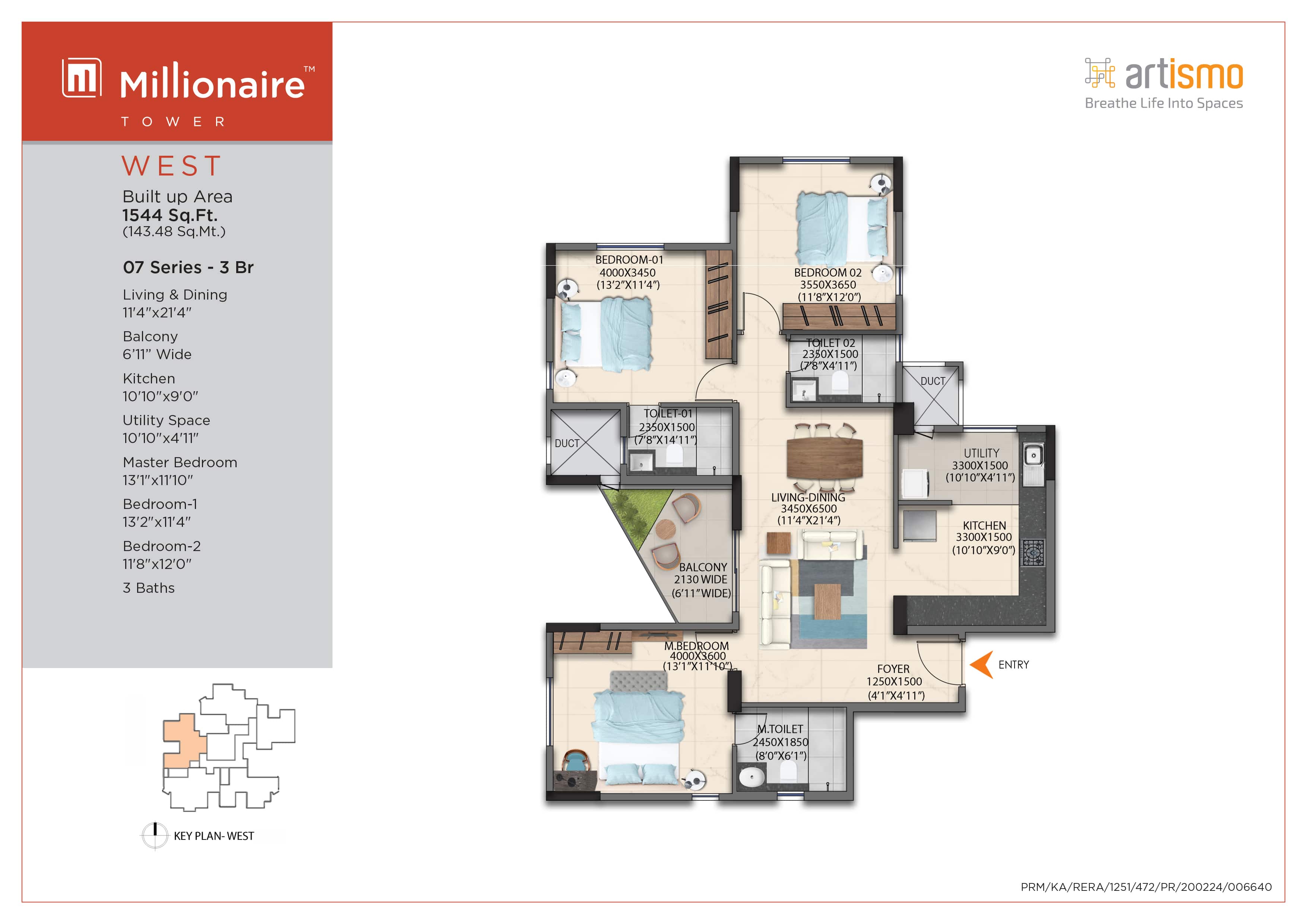 3 BHK Floor Plan